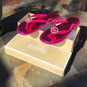 Michael Kors hot pink slippers for kids
